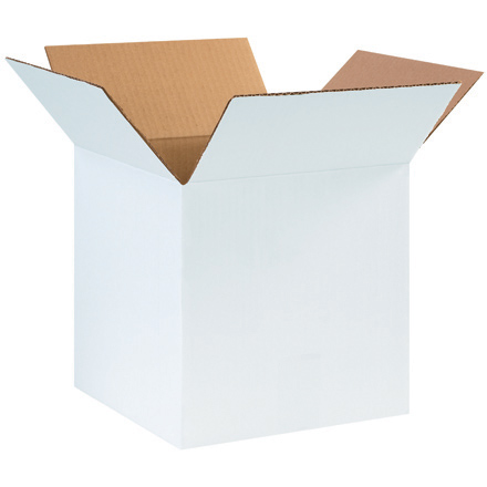 10 x 10 x 10" White Corrugated Boxes