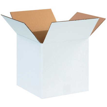 12 x 12 x 12" White Corrugated Boxes