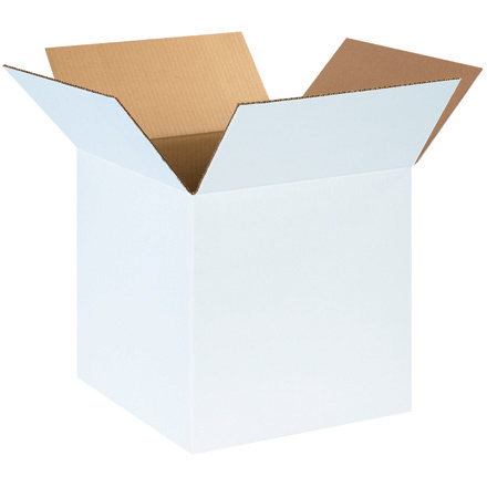 14 x 14 x 14" White Corrugated Boxes