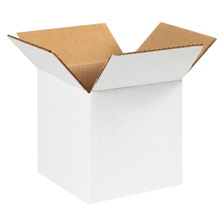 5 x 5 x 5" White Corrugated Boxes