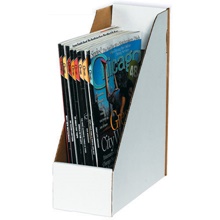 9 1/4" x 4" x 12" White Magazine File Boxes